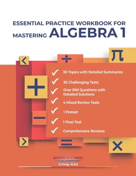 Paperback Essential Practice Workbook for Mastering Algebra 1 Book