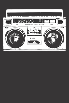 Paperback Notebook: Hip Hop Ghetto Blaster Dot Grid 6x9 120 Pages Book