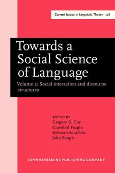 Hardcover Towards a Social Science of Language (Current Issues in Linguistic Theory) Book