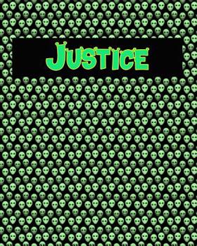 Paperback 120 Page Handwriting Practice Book with Green Alien Cover Justice: Primary Grades Handwriting Book