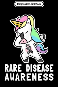 Composition Notebook: Rare Disease Awareness Dabbing Unicorn Zebra Ribbon Journal/Notebook Blank Lined Ruled 6x9 100 Pages