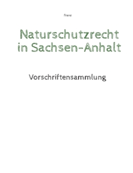 Paperback Naturschutzrecht in Sachsen-Anhalt: Vorschriftensammlung [German] Book