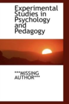 Paperback Experimental Studies in Psychology and Pedagogy Book