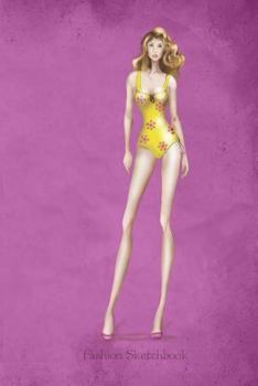 Fashion Sketchbook : Swimsuit Fashion Illustration in Pink Cover, Fashion Croquis Templates for Designers