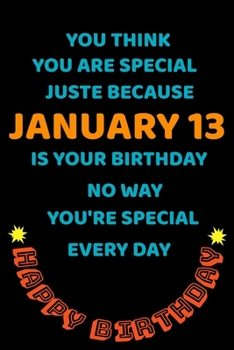 Paperback happy birthday January borns: blank Lined Journal - diary record logbook- birthday gifts Book