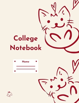 Paperback College Notebook: Student workbook Journal Diary Kitty cats cover notepad by Raz McOvoo Book
