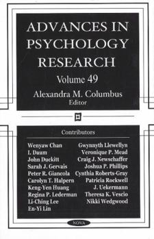Hardcover Advances in Psychology Research Book