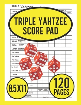 Paperback Triple Yahtzee Score Pad: Score Pads For Triple Yahtzee Game Book
