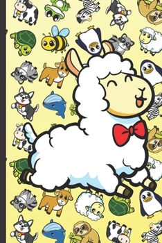 Daily and Weekly Chore Chart Notebook for Kids: Llama Cartoon on Cover with Zebras Whales Dogs Frogs Cows Sloths Penguins Raccoons Sheep Goats and Turtles on Yellow Background.