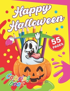 Paperback Happy Halloween Coloring Book: Dover Holiday Coloring Book For Kids Book