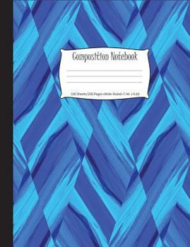 Paperback Composition Notebook: Blue Abstract Triangles, Wide-Ruled, 200 Pages Notebook Book