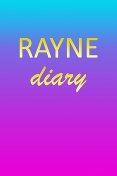 Paperback Rayne: Journal Diary - Personalized First Name Personal Writing - Letter R Blue Purple Pink Gold Effect Cover - Daily Diaries Book