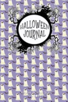 Paperback Halloween Journal: Cute Ghosts on Purple October Journal Notebook Diary College-Ruled Book