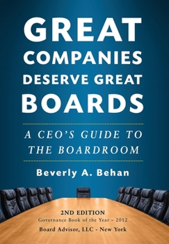 Hardcover Great Companies Deserve Great Boards Book