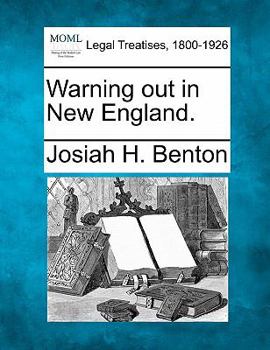 Paperback Warning Out in New England. Book