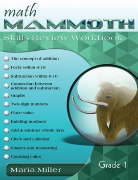 Paperback Math Mammoth Grade 1 Skills Review Workbook Book