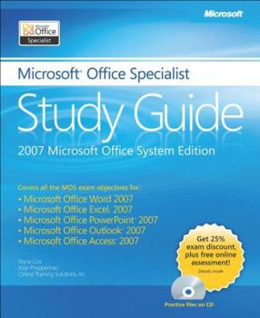 Paperback Microsoft Office Specialist Study Guide [With CDROM] Book