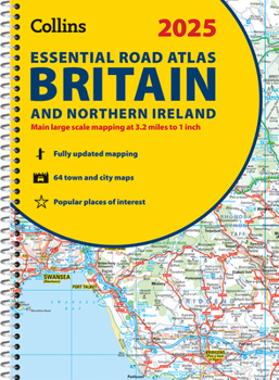 Spiral-bound 2025 Collins Essential Road Atlas Britain and Northern Ireland: A4 Spiral Book