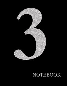 Paperback Perfectionist Notebook Brilliant Silver Number 3 Black Notebook- Brilliant Glitter Silver Number 3 Black Notebook Grid Sturdy High Quality Premium Whi Book