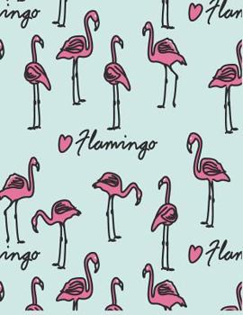 Paperback Flamingo: Cute flamingo on blue cover and Dot Graph Line Sketch pages, Extra large (8.5 x 11) inches, 110 pages, White paper, Sk Book