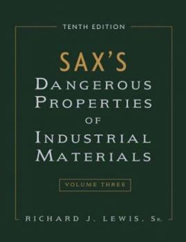 Hardcover Sax's Dangerous Properties of Industrial Materials - 3 Volume Set Book
