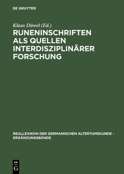 Hardcover Runeninschriften als Quellen interdisziplinärer Forschung [German] Book