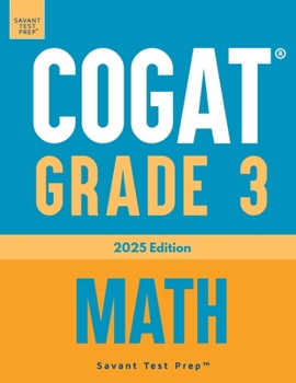 Paperback COGAT Grade 3 Math: Three Practice Tests - Level 9 Book