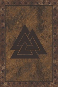 Paperback Valknut Symbol: Norse Valknut Triangle Symbol Of Odin On (faux) Iron Clad Notebook Cover. Top Half Page Blank For Sketching, Bottom Ha Book