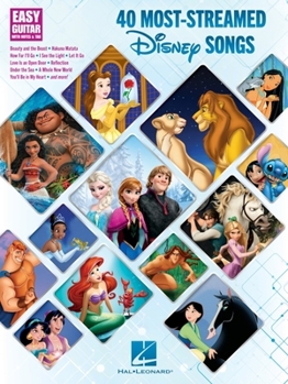 Paperback 40 Most-Streamed Disney Songs: Easy Guitar with Notes and Tab Songbook Book