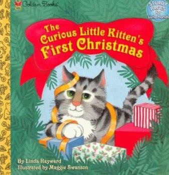 Hardcover Curious Little Kitten's First Christmas Book