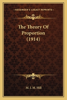 Paperback The Theory Of Proportion (1914) Book