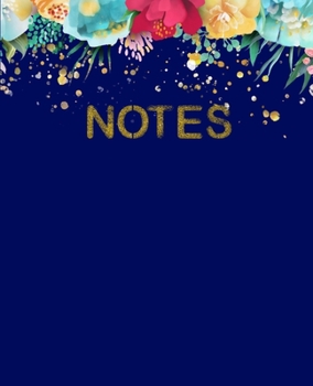 Paperback Notes: Modern Journals for Notes, Planning, & Journaling - Floral Navy Blank Lined Notebook - College Ruled Modern Compositio Book