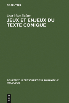 Hardcover Jeux et enjeux du texte comique [French] Book