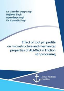 Paperback Effect of Tool Pin Profile on Microstructure and Mechanical Properties of AL6063 in Friction Stir Processing Book