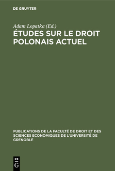 Hardcover Études Sur Le Droit Polonais Actuel [French] Book