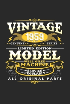 Paperback Vintage 1959 Limited Edition: 6x9 Birthday - dotgrid - dot grid paper - notebook - notes Book