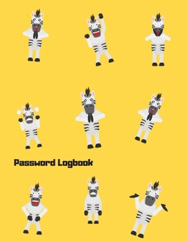 Password Logbook: Zebra Internet Password Keeper With Alphabetical Tabs | Large-print Edition 8.5 x 11 inches (vol. 2)