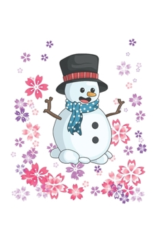 Christmas Snowman Flowers Notebook: Graph Paper Journal 6x9 - 120 Pages