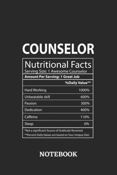 Paperback Nutritional Facts Counselor Awesome Notebook: 6x9 inches - 110 dotgrid pages - Greatest Passionate working Job Journal - Gift, Present Idea Book