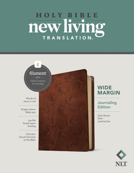 Imitation Leather NLT Wide Margin Bible, Filament Enabled (Leatherlike, Dark Brown Palm, Red Letter) Book