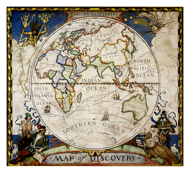 Unbound National Geographic Map of Discovery, Eastern Hemisphere Wall Map (19 X 21 In) Book