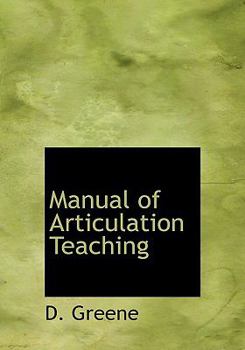 Paperback Manual of Articulation Teaching Book