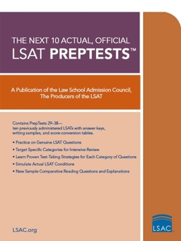 Paperback The Next 10 Actual Official LSAT Preptests: (Preptests 29-38) Book