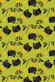 Paperback Notebook: Green Orange Witch Festive Wide Ruled Lined Blank Notebook Journal Notepad Book