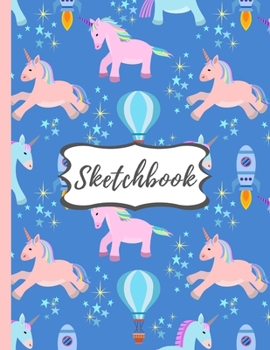 Sketchbook: Cute Unicorn Kawaii Sketchbook for Kids with 120 Pages of 8.5x11 Blank Paper for Drawing, Creative Doodling or Learning to Draw