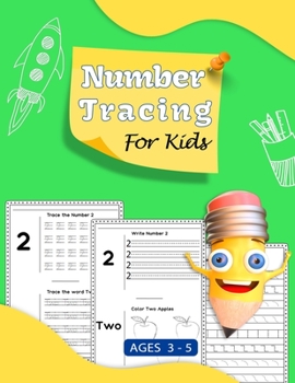 Paperback Number Tracing For Kids: Trace Numbers Practice Workbook for Pre K, Kindergarten and Kids Ages 3-5 (Math Activity Book) Book