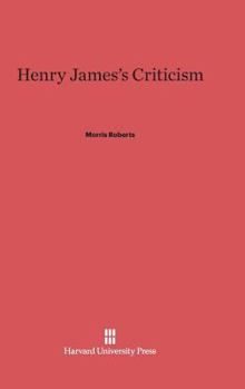 Hardcover Henry James's Criticism Book