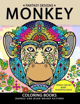 Paperback Monkey Coloring Book: Stress-relief Coloring Book For Grown-ups Book