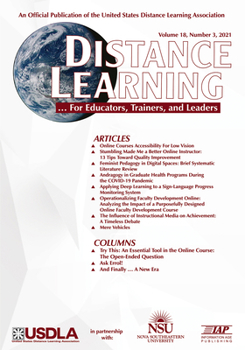 Paperback Distance Learning Vol 18 Issue 3 Book