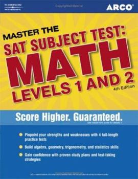 Paperback Arco Master the SAT Subject Test: Math Levels 1 and 2 Book